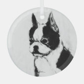 Boston Terrier door Hevener Glas Ornament (Voorkant)