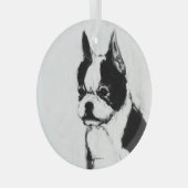 Boston Terrier door Hevener Glas Ornament (Voorkant Rechts)