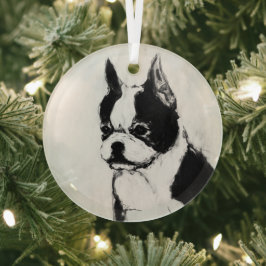 Boston Terrier door Hevener Glas Ornament