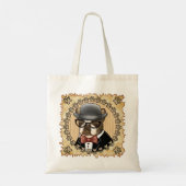 Boston Terrier Draagt Bril Tote Bag (Achterkant)