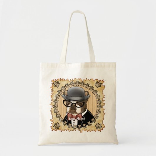 Boston Terrier Draagt Bril Tote Bag (Voorkant)