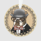 Boston Terrier draagt een bril Ornament (voorkant)