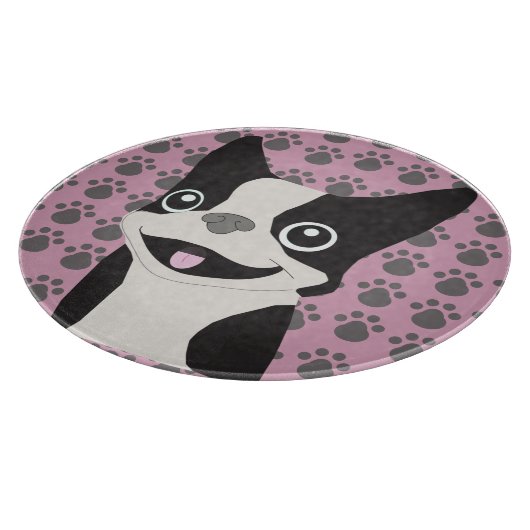 Boston Terrier, Dusty Pink Snijplank (Hoek)