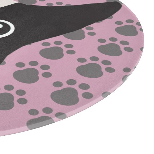 Boston Terrier, Dusty Pink Snijplank (Hoek)