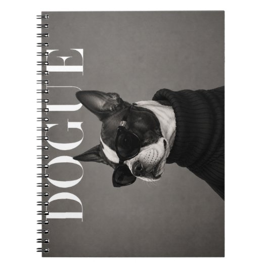 Boston Terrier Editoriale Portret Notitieboek (Voorkant)