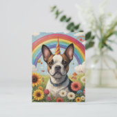 Boston Terrier Eenhoorn Briefkaart (Staand voorkant)