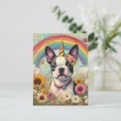 Boston Terrier Eenhoorn Briefkaart (Staand voorkant)