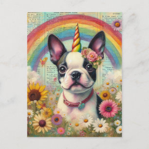 Boston Terrier Eenhoorn Briefkaart