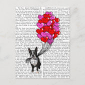 Boston Terrier en ballonnen Briefkaart (Voorkant)