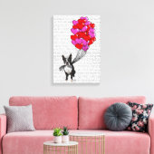 Boston Terrier en ballonnen Canvas Afdruk (Insitu (Woonkamer))