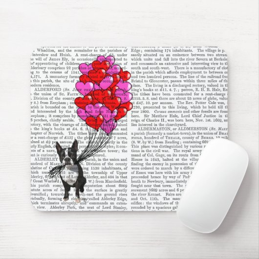 Boston Terrier en ballonnen Muismat (Met muis)
