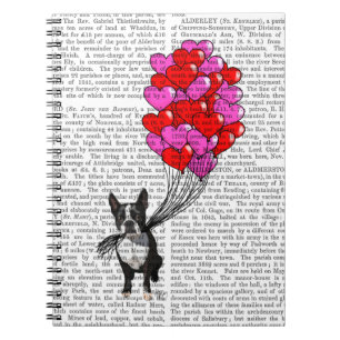 Boston Terrier en ballonnen Notitieboek