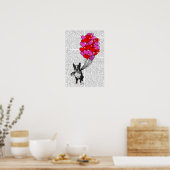 Boston Terrier en ballonnen Poster (Keuken)