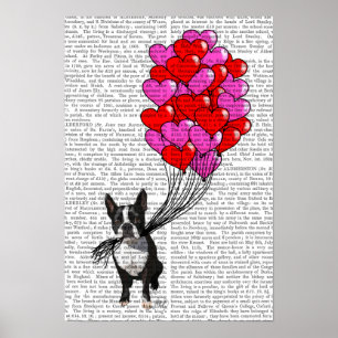 Boston Terrier en ballonnen Poster