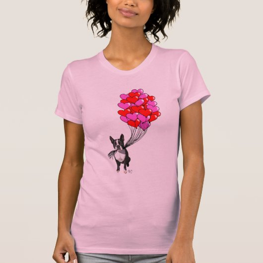 Boston Terrier en ballonnen T-shirt (Voorkant)