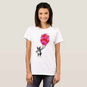 Boston Terrier en ballonnen T-shirt (Voorkant volledig)