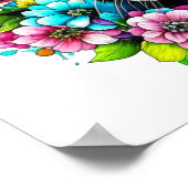 Boston Terrier en Bloemen Poster (Hoek)