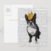 Boston Terrier en Crown Briefkaart (Voorkant / Achterkant)