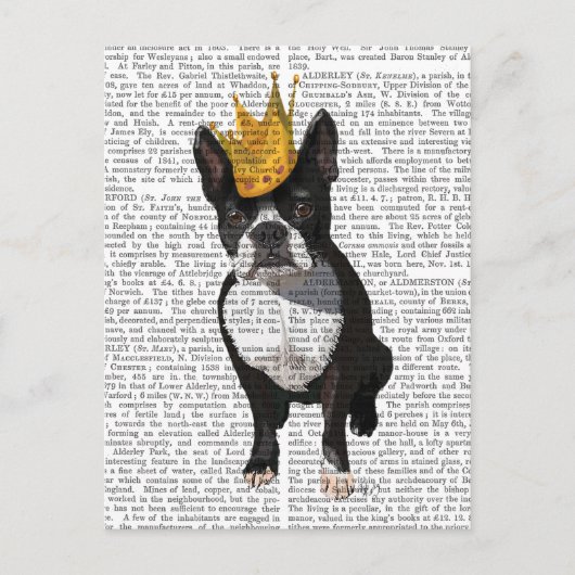 Boston Terrier en Crown Briefkaart (Voorkant)