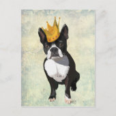 Boston Terrier en Crown Briefkaart (Voorkant)
