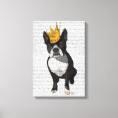Boston Terrier en Crown Canvas Afdruk (Voorkant)
