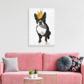 Boston Terrier en Crown Canvas Afdruk (Insitu (Woonkamer))
