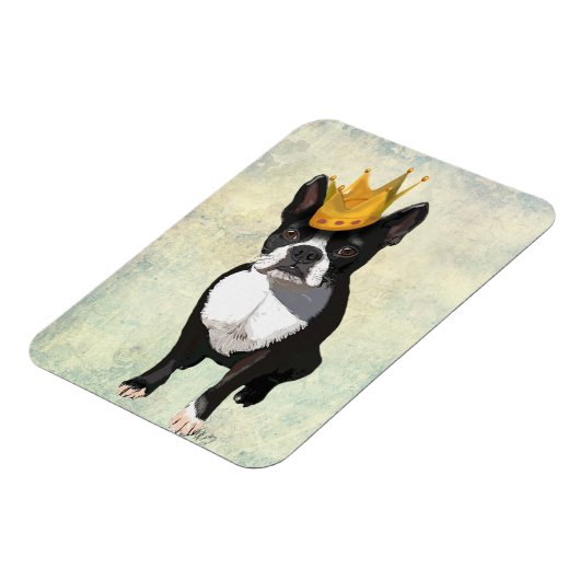Boston Terrier en Crown Magneet (Linkerzijde)