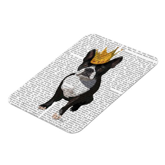 Boston Terrier en Crown Magneet (Linkerzijde)