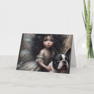 Boston Terrier en Fairy Kaart
