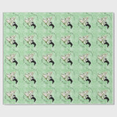 Boston Terrier en kerstboom Cadeaupapier (Vlak)