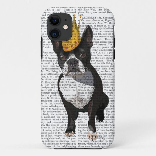 Boston Terrier En Kroon Case-Mate iPhone Case (Achterkant)