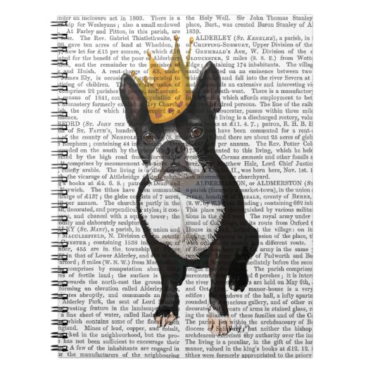 Boston Terrier En Kroon Notitieboek (Voorkant)