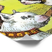 Boston Terrier en Puppies  Illustratie Poster (Hoek)