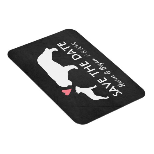 Boston Terrier en Saint Bernard Sla de datum op Magneet (Rechterzijde)