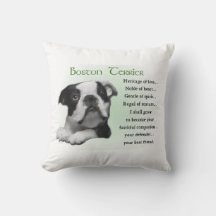 Boston Terrier Erfgoed van Liefde Kussen