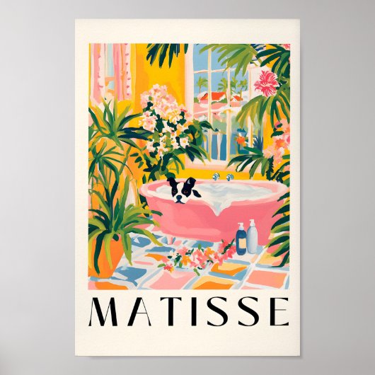 Boston Terrier esthetisch Poster, hondenprint, gra Poster (Voorkant)