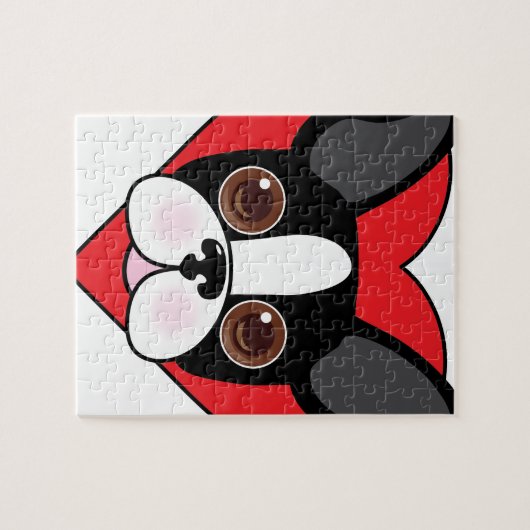 Boston Terrier Face Legpuzzel (Horizontaal)