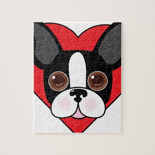 Boston Terrier Face Legpuzzel (Verticaal)