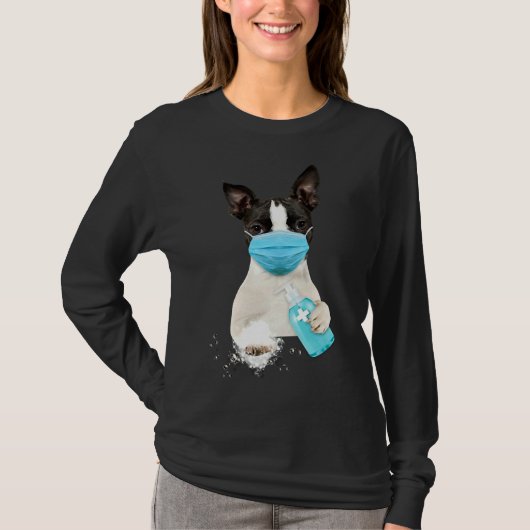 Boston Terrier Face Mask 105 T-shirt (Voorkant)