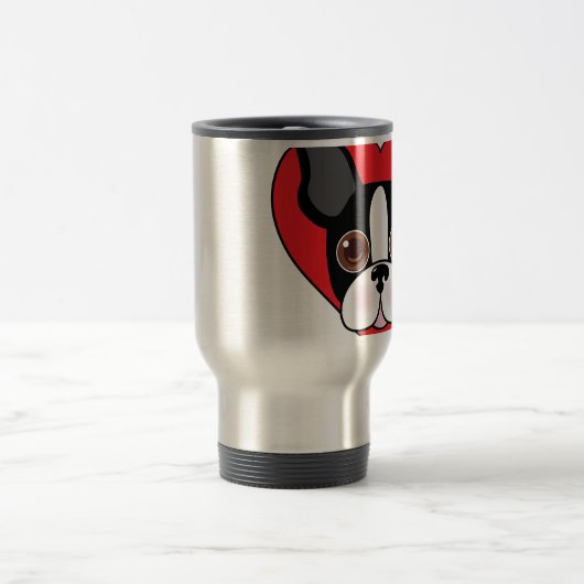 Boston Terrier Face Reisbeker (Center)