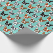 Boston Terrier Faces Wrapping Paper - schattig cad Cadeaupapier (Hoek)