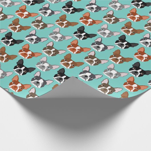 Boston Terrier Faces Wrapping Paper - schattig cad Cadeaupapier (Hoek)