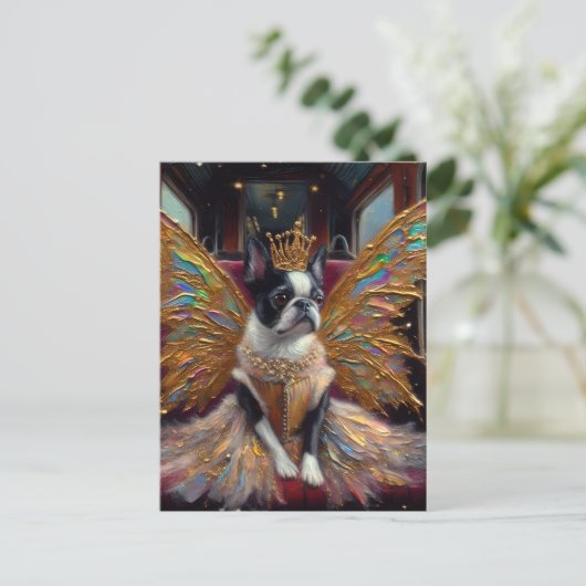 Boston Terrier Fairy Briefkaart (Staand voorkant)