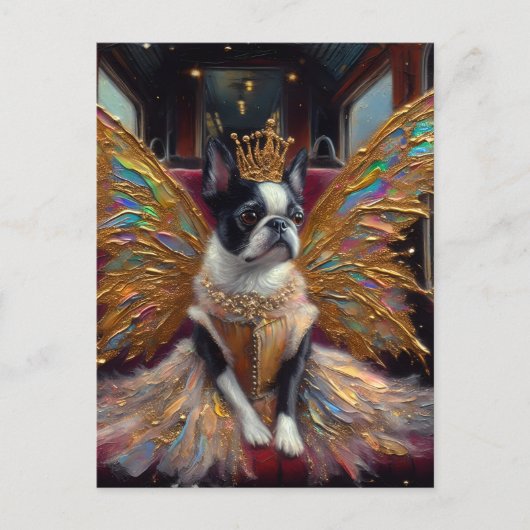 Boston Terrier Fairy Briefkaart (Voorkant)