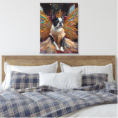 Boston Terrier Fairy Canvas Afdruk (Insitu (Slaapkamer))