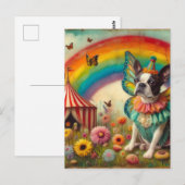 Boston Terrier Fairy Circus Briefkaart (Voorkant / Achterkant)
