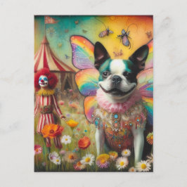 Boston Terrier Fairy Circus Clown Briefkaart