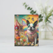 Boston Terrier Fairy Circus Clown Briefkaart (Staand voorkant)