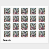 Boston Terrier Fairy in een bloementuin Vierkante Sticker (Vel)