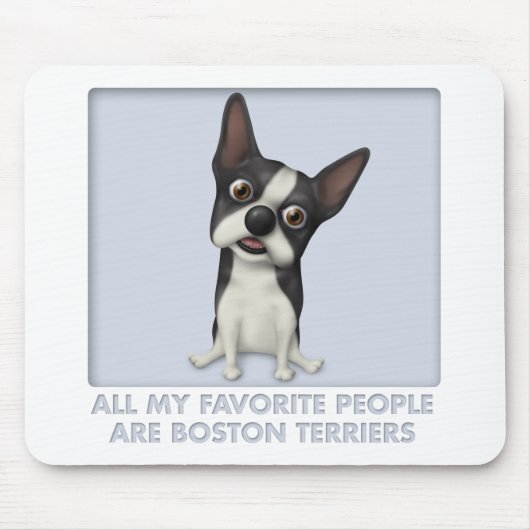 Boston Terrier Favoriet Muismat (Voorkant)